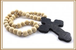 OVERSIZED BEADED BLACK CROSS