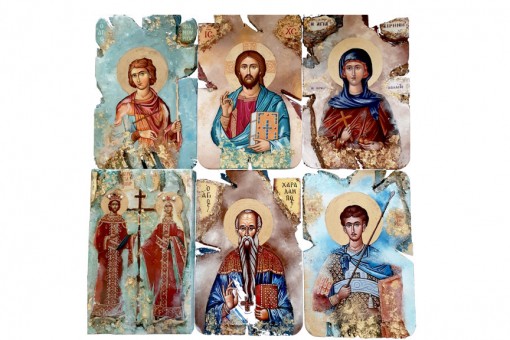 GREEK ORTHODOX ICONS HAND PAINTED ON WOOD