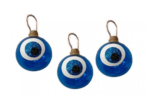 NAVY BLUE EVIL EYE BAUBLES