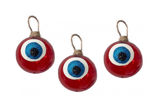 RED EVIL EYE BAUBLES 5CM