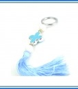 BABY BLUE CROSS WITH TASSEL KEYRING