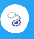 ENAMEL EVIL EYE KEYRING BLUE