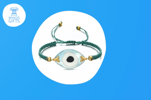 EVIL EYE GREEN ROPE BRACELET