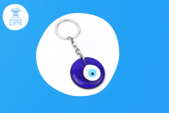 GLASS EVIL EYE KEYRING