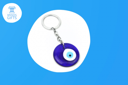 GLASS EVIL EYE KEYRING