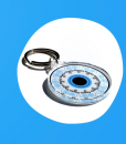 GREEK BLUE EVIL EYE ROUND PLEXIGLASS KEYRING