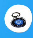 GREEK DARK BLUE EVIL EYE PLEXIGLASS KEYRING