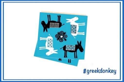 GREEK DONKEY GREETING CARD