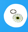 GREEK GREEN EVILE EYE OLIVE PLEXIGLASS KEYRING