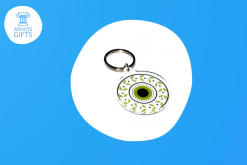 GREEK GREEN EVILE EYE OLIVE PLEXIGLASS KEYRING