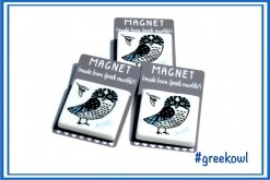 GREEK OWL MARBLE MAGNET