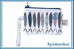 Greek Sardines Cotton Coin Purse