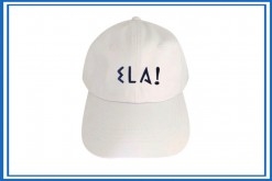WHITE " ELA"  FUN CAP