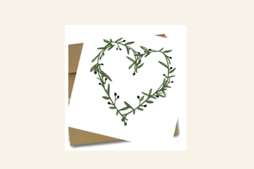 Greek Olive Heart Greeting Card