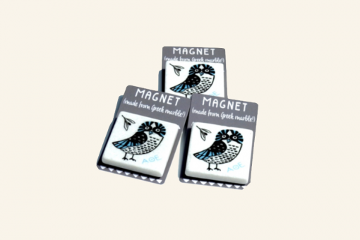 Greek Owl Marble Magnet