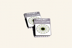 Olive Green evil eye Marble Magnet
